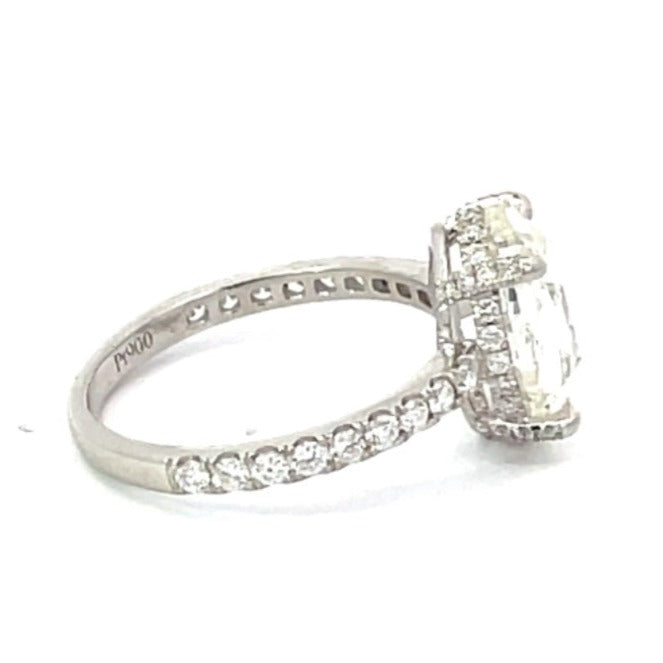 Side view of GIA 2.69ct Rose Cut Diamond Solitaire Ring, Platinum