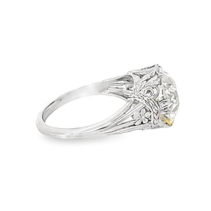 Side view of Antique 5.03ct Old European Cut Diamond Engagement Ring