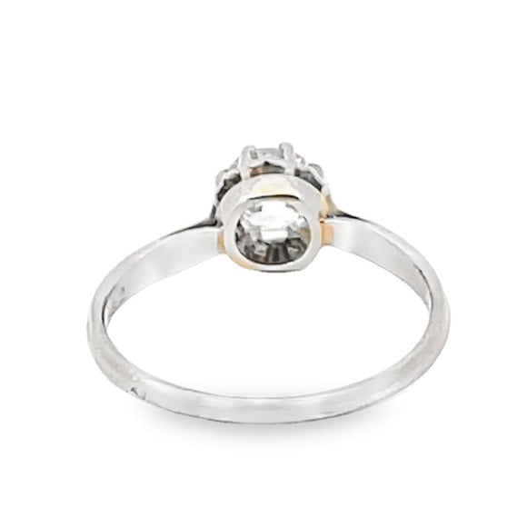 Front view of Antique 0.43ct Old European Cut Diamond Engagement Ring, Platinum