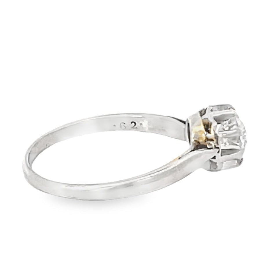 Side view of Antique 0.43ct Old European Cut Diamond Engagement Ring, Platinum