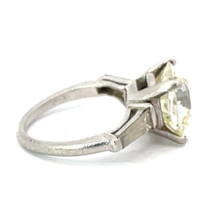 Side view of 5.19ct Antique Cushion Cut Diamond Engagement Ring, Platinum