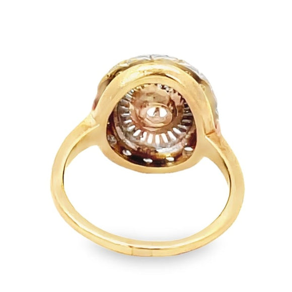 Front view of 0.40ct Round Brilliant Cut Diamond Cocktail Ring, H Color, 14k Yellow Gold