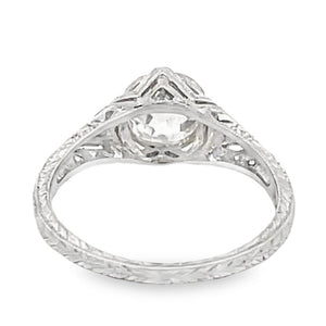 Back view of 1.58ct Old European Cut Diamond Engagement Ring, Platinum