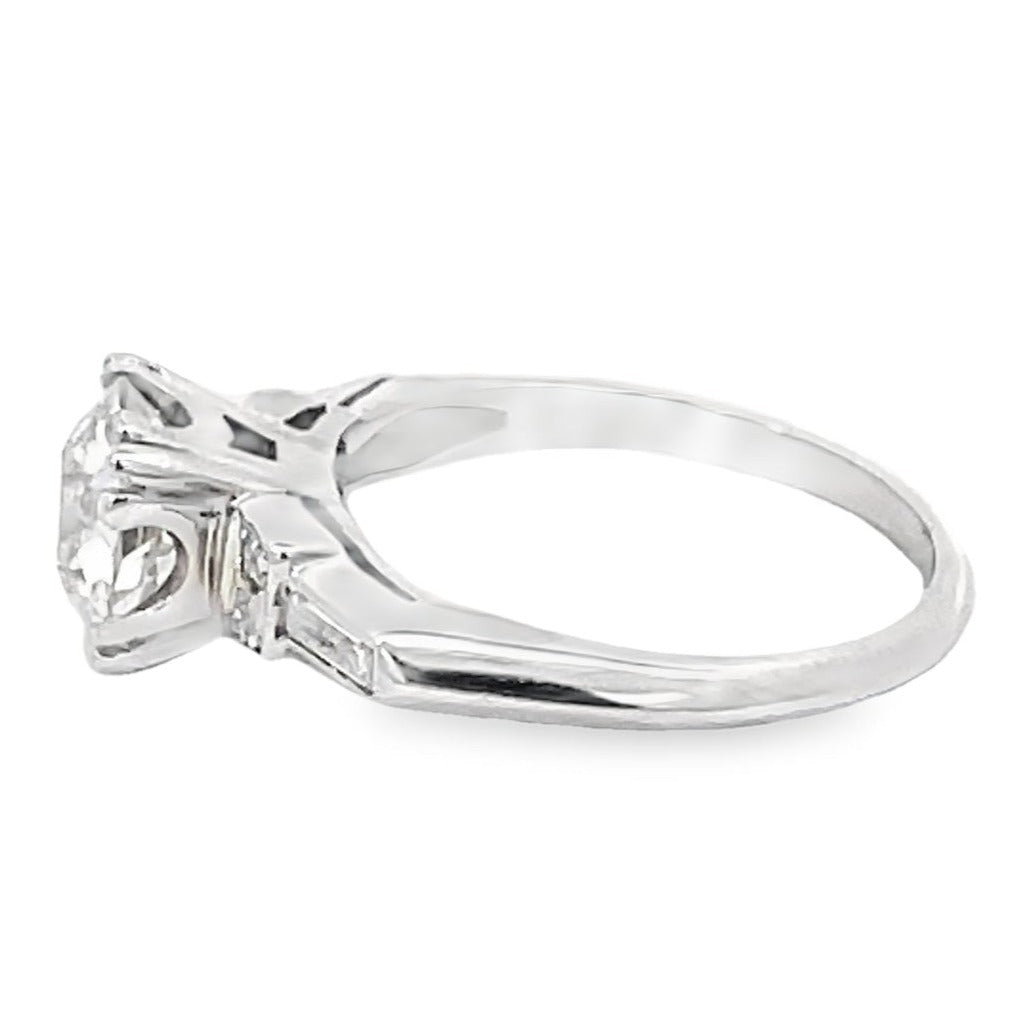 Side view of Antique GIA 1.63ct Old European Cut Diamond Engagement Ring, VS1 Clarity, Platinum