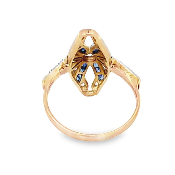 Front view of Antique 0.15ct Old European Cut Diamond Cocktail Ring
