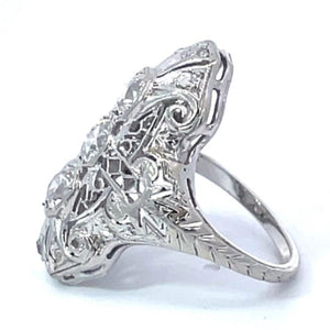 Side view of Antique 0.30ct Old European Cut Diamond Cocktail Ring, Platinum