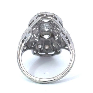 Back view of Antique 0.30ct Old European Cut Diamond Cocktail Ring, Platinum