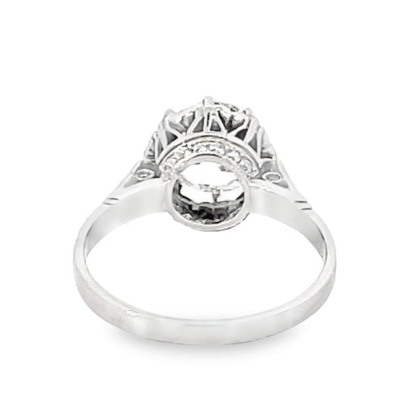 Front view of Antique GIA 2.32ct Old European Cut Diamond Engagement Ring, Platinum