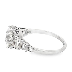 Side view of Antique GIA 1.83ct Old European Cut Diamond Engagement Ring, Platinum