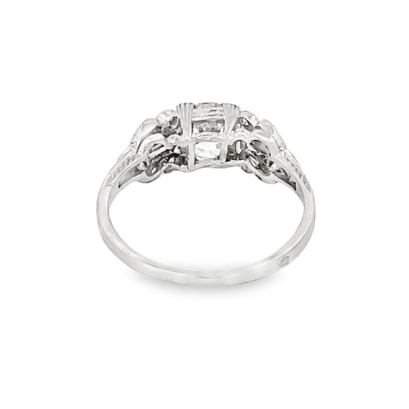 Front view of Antique 1.06ct Old European Cut Diamond Engagement Ring