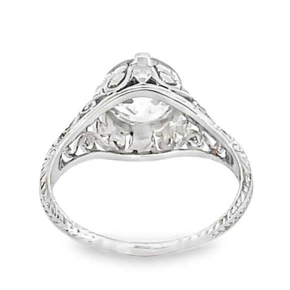 Front view of Antique 2.04ct Old European Cut Diamond Engagement Ring, Platinum