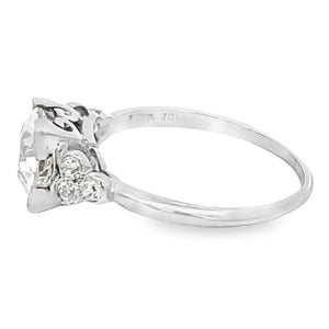 Side Antique 1.65ct Old European Cut Diamond Engagement Ring, Platinum