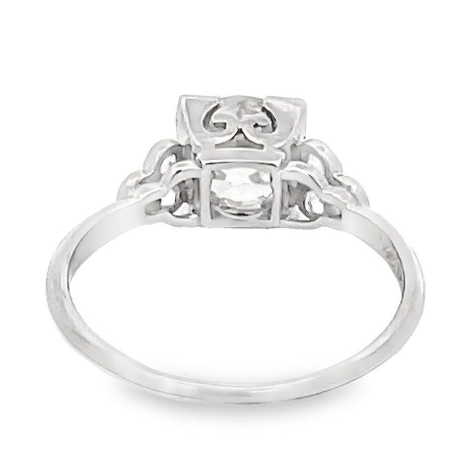 Back Antique 1.65ct Old European Cut Diamond Engagement Ring, Platinum