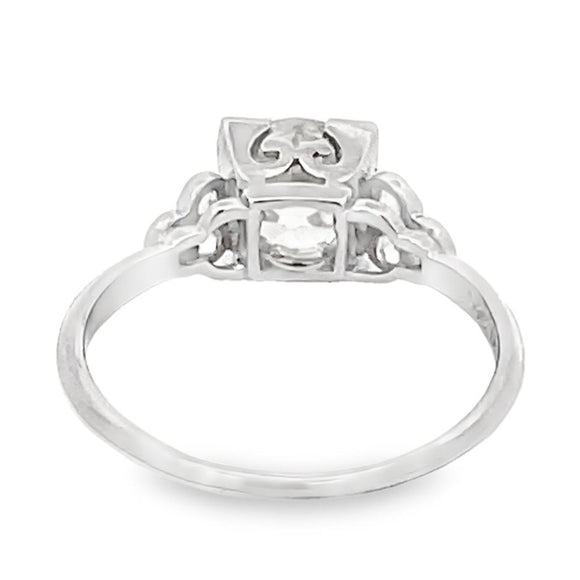 Front view of Antique 1.65ct Old European Cut Diamond Engagement Ring, Platinum