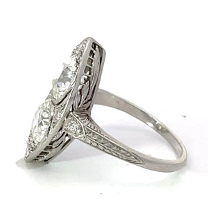 Side view of Antique 1.25ct Old European Cut Diamond Engagement Ring, Platinum