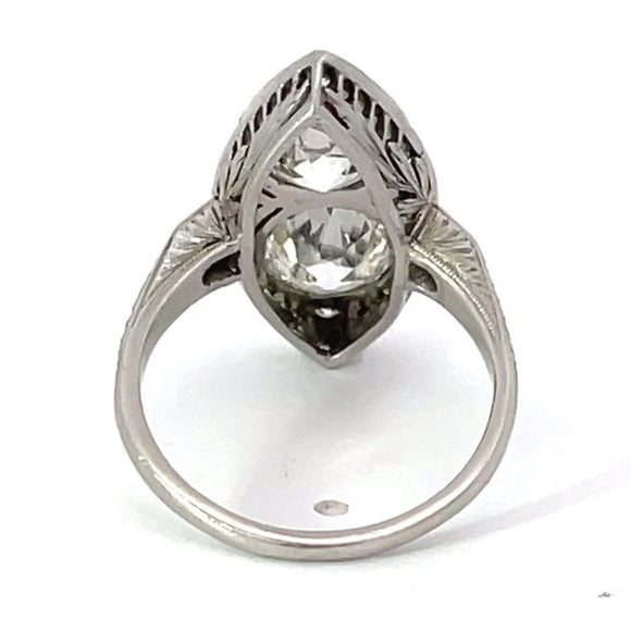 Front view of Antique 1.25ct Old European Cut Diamond Engagement Ring, Platinum