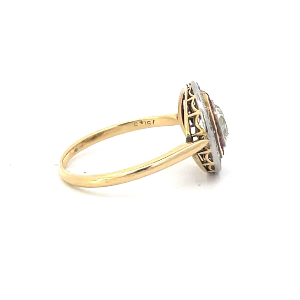 Dublin Gold Ring. Antique Edwardian Diamond Engagement Ring, Circa 1900