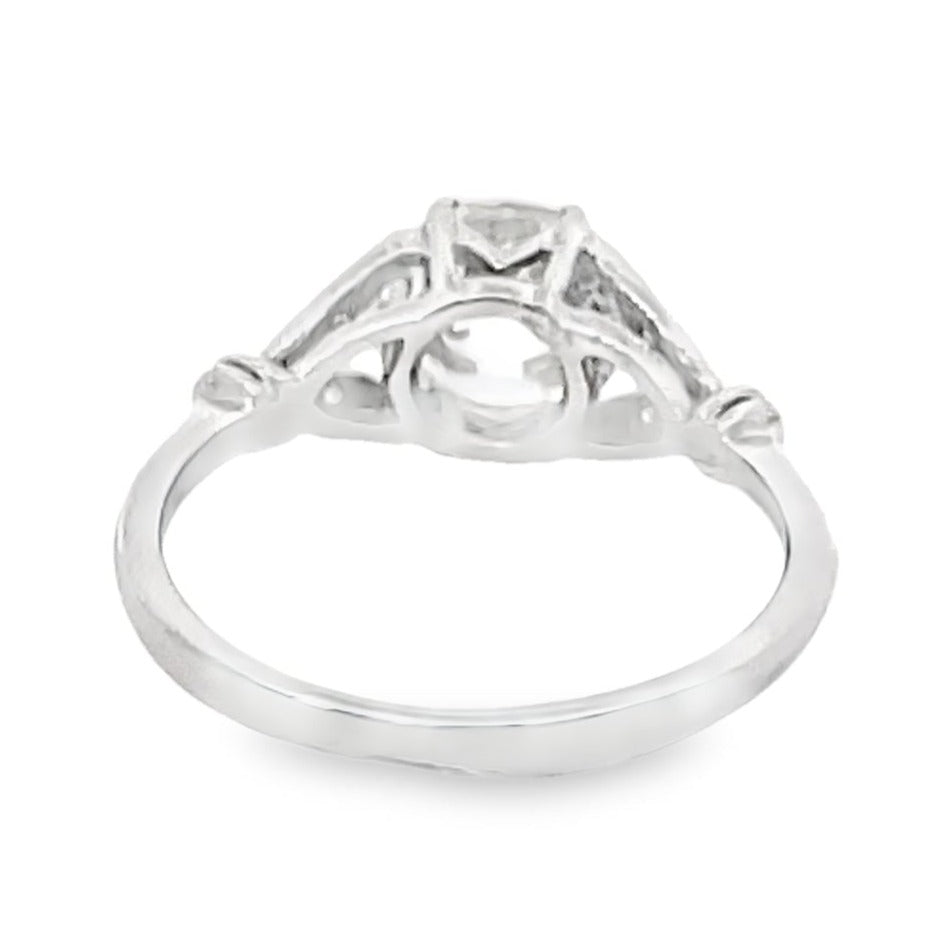 Back view of 1.59ct Old European Cut Diamond Engagement Ring, VS1 Clarity, Platinum