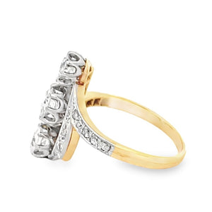 Side view of Antique 0.50ct Diamond Engagement Ring, Platinum & 18k Yellow Gold