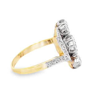 Side view of Antique 0.50ct Diamond Engagement Ring, Platinum & 18k Yellow Gold