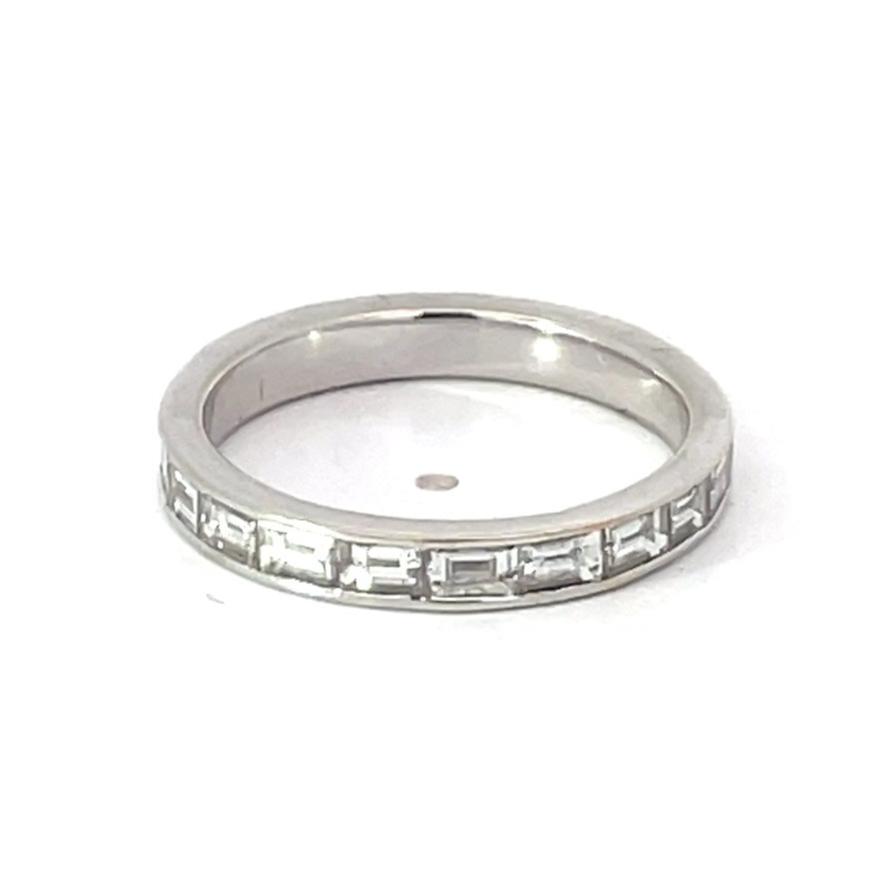 1.00ct Baguette Cut Diamond Eternity Band Ring, I Color, 18k White Gold