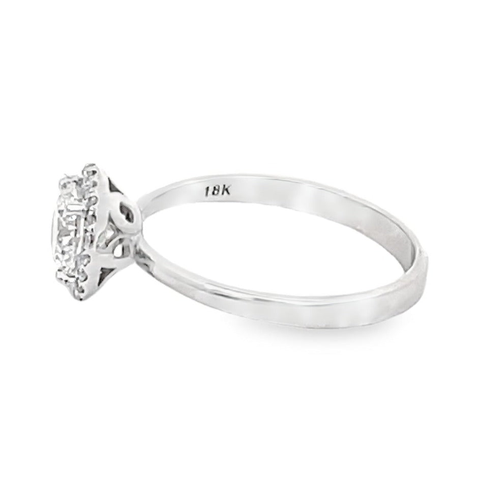 Side view of Manda Collection GIA 0.70ct Round Brilliant Cut Diamond Engagement Ring