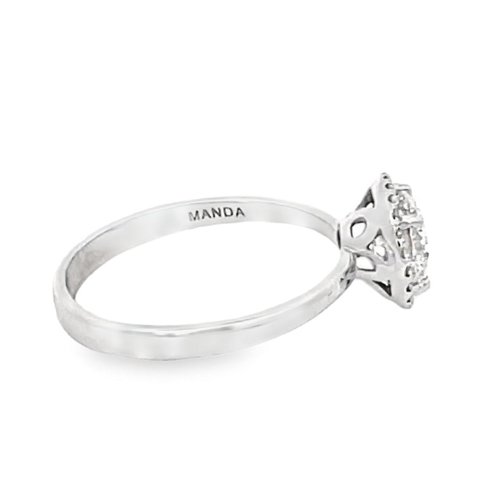 Side view of Manda Collection GIA 0.70ct Round Brilliant Cut Diamond Engagement Ring