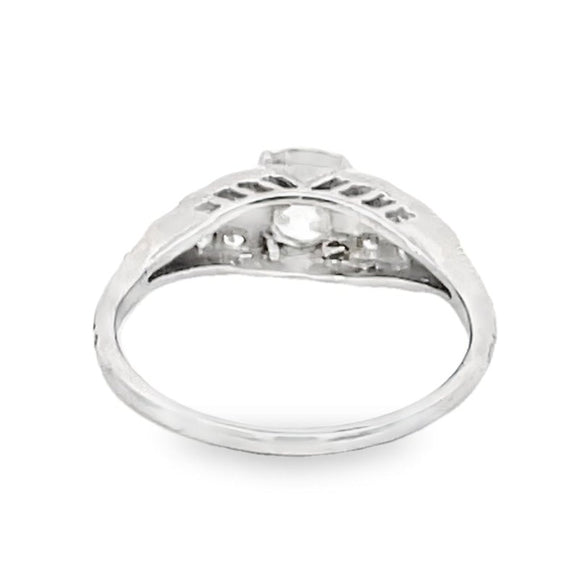 Front view of 0.88ct Old European Cut Diamond Engagement Ring, Platinum