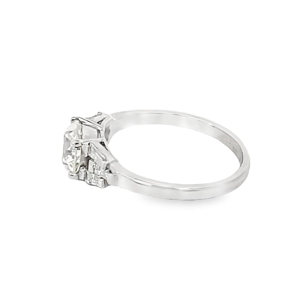 Side view of 1.34ct Old European Cut Diamond Engagement Ring
