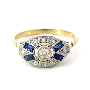 Front view of Antique 0.15ct Old European Cut Diamond Engagement Ring, I Color