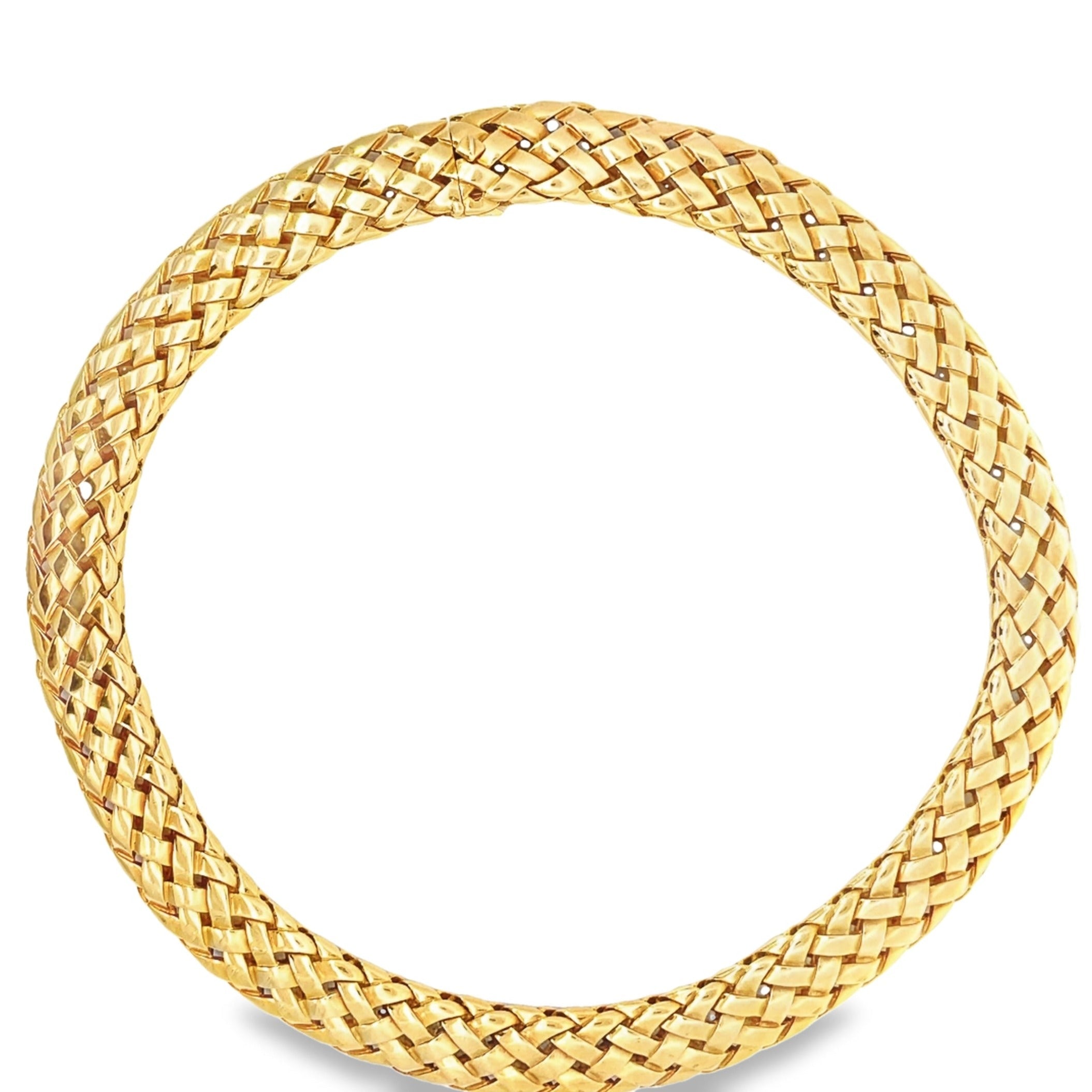 Vintage VCA 18k Yellow Gold Woven Link Necklace, France, Circa 1980