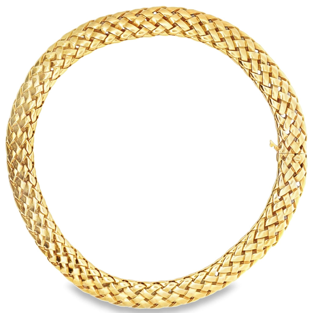 Vintage VCA 18k Yellow Gold Woven Link Necklace, France, Circa 1980