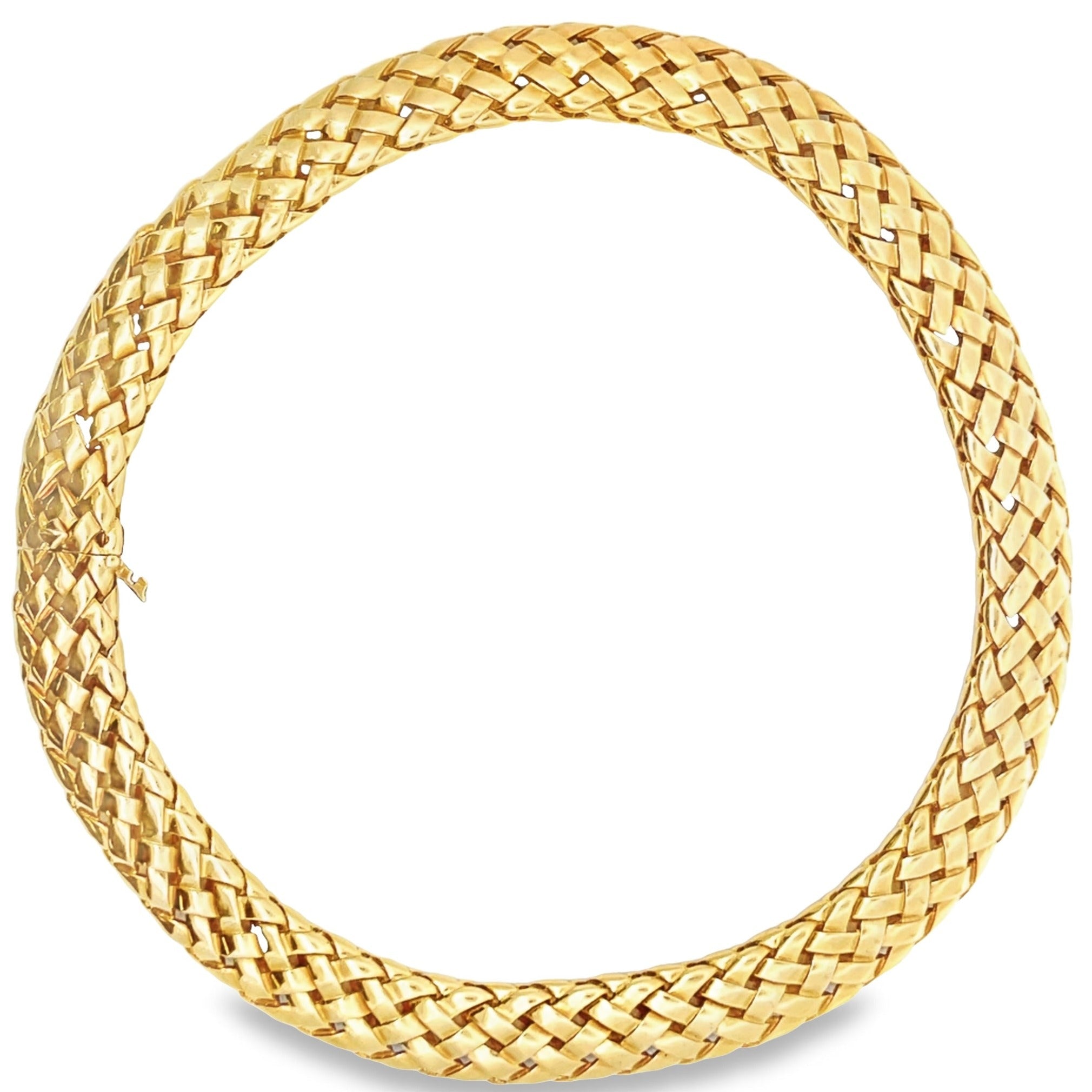 Vintage VCA 18k Yellow Gold Woven Link Necklace, France, Circa 1980