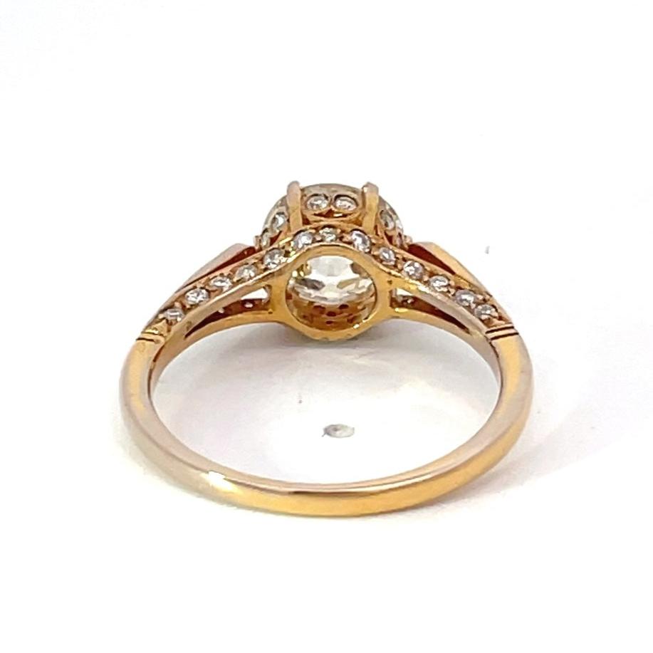 Back view of 1.82ct Old European Cut Diamond Engagement Ring, 18k Yellow Gold