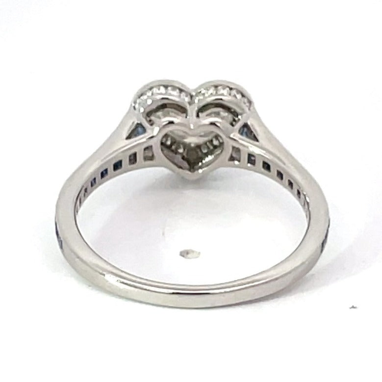 Back view of 1.00ct Heart Shape Diamond Engagement Ring, Platinum