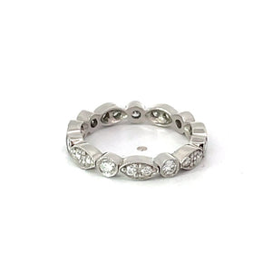 0.70ct Diamond Eternity Band Ring, H Color, Platinum