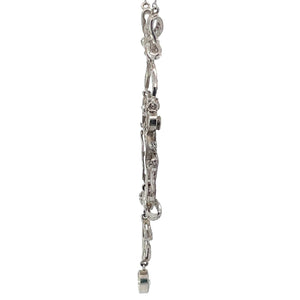 Side view of Antique 1.33ct Old European Cut Diamond Pendant Necklace, Platinum