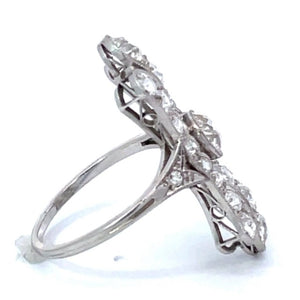 Side view of Antique 0.55ct Old European Cut Diamond Cocktail Ring, I Color, Platinum