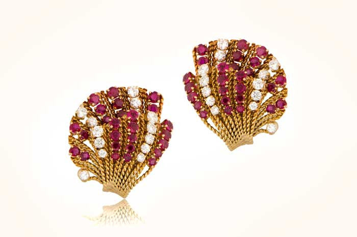 VCA Ruby and Diamond Earrings