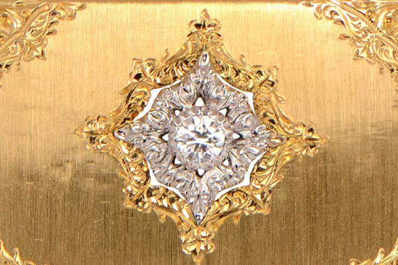 Vintage Wide Buccellati Gold and Diamond Bangle