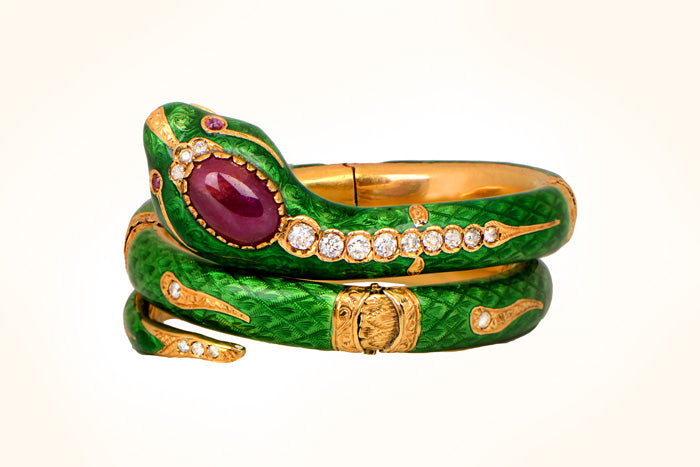 Vintage Enamel Snake Bracelet