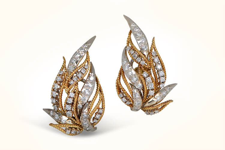Vintage Diamond and Gold Earrings