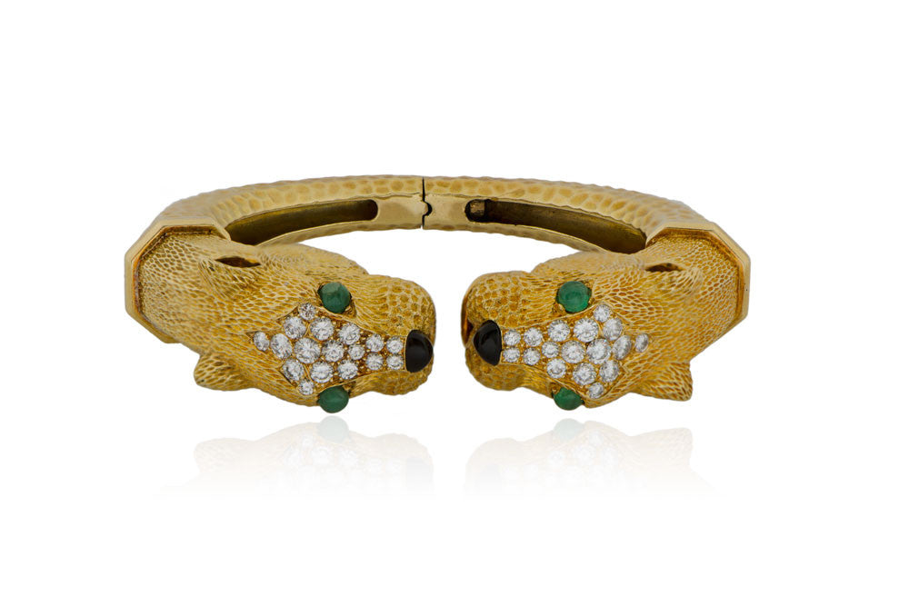 1 Gram Gold Plated Jaguar with Diamond Antique Design Bracelet for Men -  Style C560 – Soni Fashion®