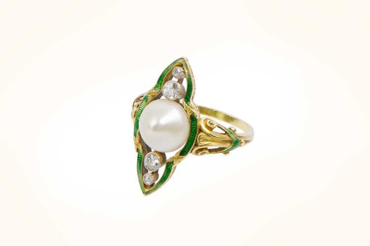 Art Nouveau Pearl Ring