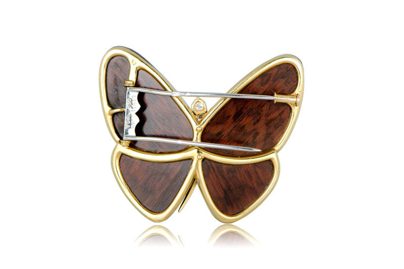 Van Cleef Wood Butterfly Brooch