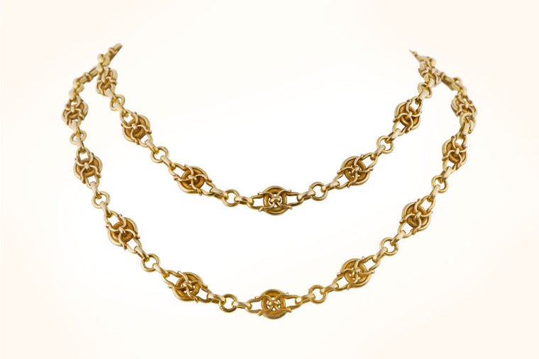 Antique Art Nouveau Gold Chain