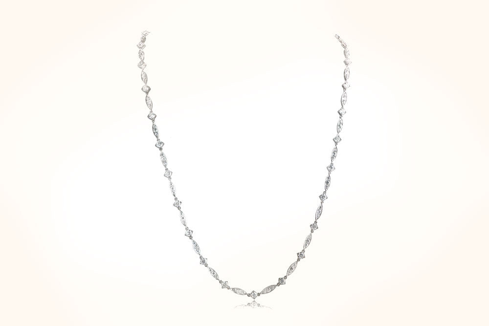 Platinum & Diamond Art Deco Style Necklace