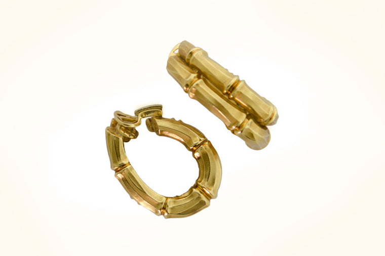 Cartier Gold Bamboo Earrings